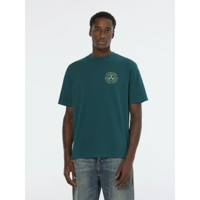 Afbeelding van Scotch &amp; Soda Front AND BACK Artwork Tshirt print, Heren, Maat: Large, Pitch green