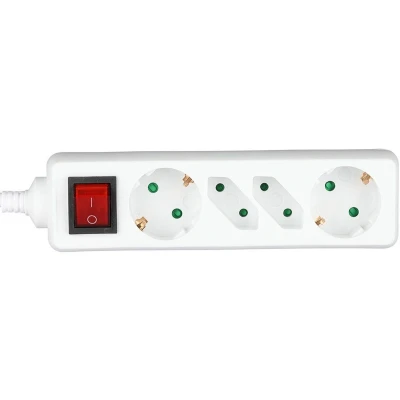 Afbeelding van V TAC VT 1117 4 Adapters &amp; stopcontacten Verlengstekkerdozen Schakelaar IP20 Wit 1,5m Draad Weg Modelnr: