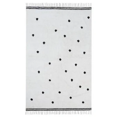 Afbeelding van Beliani LAZA Vloerkleed Wit 140 x 200 cm Katoen