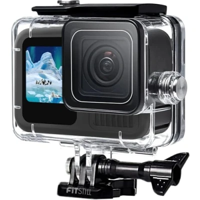 Afbeelding van FitStill 60M Waterdichte Case voor GoPro Hero 11/Hero 10/Hero 9 Zwart, Beschermende Onderwater Duik Behuizing Shell met Beugel Accessoires Go Pro 11/10/9 zwart Action Camera