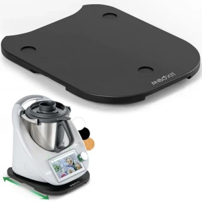 Afbeelding van ANBOXIT Schuifplank voor Thermomix TM6/TM5, bord met wielen, van gemakkelijk te schuiven bamboe, zwart