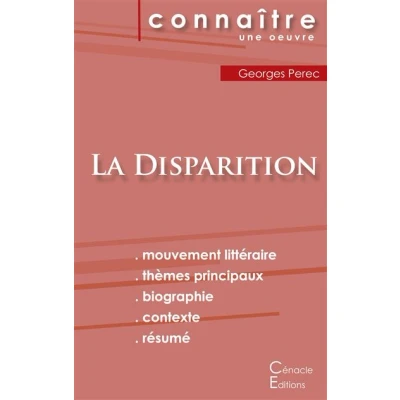 Image de Fiche de lecture La Disparition Georges Perec (Analyse littéraire référence et résumé complet)