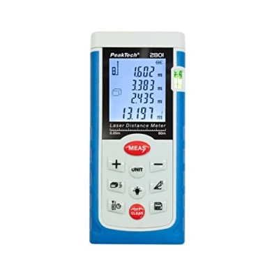 Afbeelding van Peaktech 2801 laser afstandsmeter tot 60m oppervlakte volume optellen/aftrekken