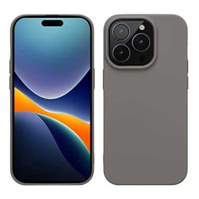 Afbeelding van kwmobile telefoonhoesje geschikt voor Apple iPhone 14 Pro Hoesje smartphone Back cover in steengrijs