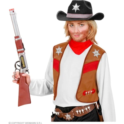 Afbeelding van Widmann Sheriff Kostuum Oklahoma County Vest Bruin Jongen Maat 128 Carnavalskleding Verkleedkleding