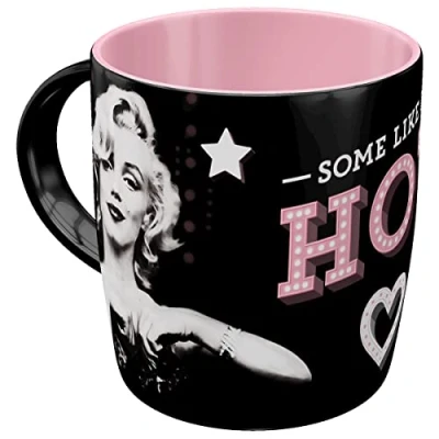 Afbeelding van Nostalgic Art Marilyn Retro Some Like It Hot koffiemok, 330 ml, cadeau idee voor filmfans, vintage keramische mok met spreuk