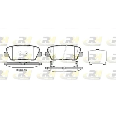 Afbeelding van ROADHOUSE 21274.02 Remblokkenset Achteras Met akoestische slijtagewaarschuwing kleeffolie toebehoren HYUNDAI: SANTA FE 3, 2