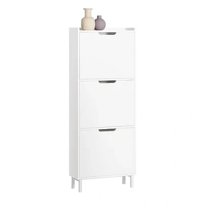 Afbeelding van SoBuy schoenenkast, schoenenkast met 3 kleppen, entreekast voor schoenen, wit, 50 x 19 129 cm, FSR151 H W