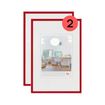 Image de walther design New Lifestyle Lot de 2 Cadres Photo, Rouge, 18 x 24 cm