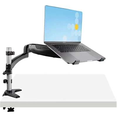 Afbeelding van StarTech.com Laptopbureaustandaard scharnierarm voor laptop of 34 inch beeldscherm VESA houder verstelbare en laptoplade klembevestiging bureau (ARMUNONB1)
