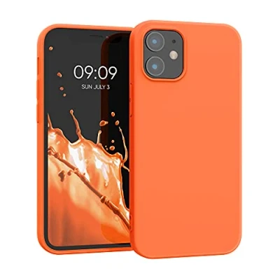 Afbeelding van kwmobile telefoonhoesje geschikt voor Apple iPhone 12 mini Hoesje smartphone Back cover in neon oranje