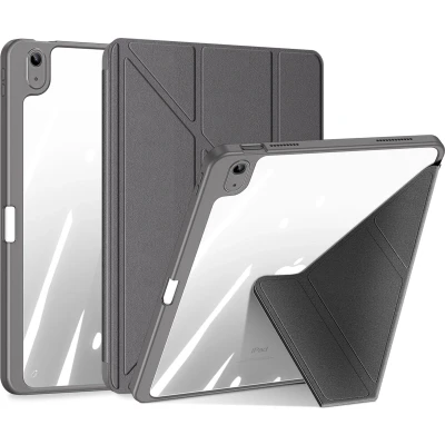 Afbeelding van Dux Ducis Hoes geschikt voor Apple iPad Air (2024) 11 Inch Magneet sluiting Auto Sleep/Wake functie Met Pencil houder Grijs