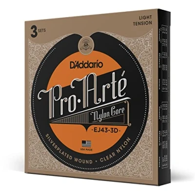 Afbeelding van D&#039;Addario EJ43 3D Pro Arte Light Tension Clear Nylon 3 Pack gitaarsnaren klassieke gitaar