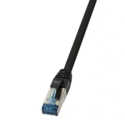 Afbeelding van LogiLink CQ6085S RJ45 CAT 6A S/FTP 7.50 m Zwart Afscherming gevlochten, Halogeenvrij, PUR mantel, Zuurbestendig, Oliebestendig 1 stuk(s)