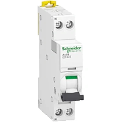 Afbeelding van Schneider Electric Acti9 iDT40T modulaire stroomonderbreker 1P+N 4A C curve 4500A/6kA A9P22604