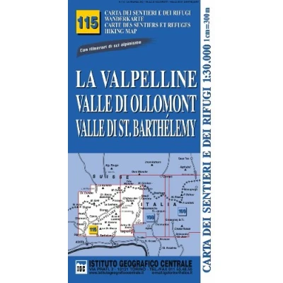 Afbeelding van IGC Italien 1 : 25 000 Wanderkarte 115 Valpelline