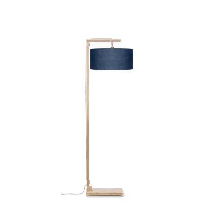Afbeelding van GOOD&amp;MOJO Vloerlamp Himalaya Bamboe/Blauw Ø47cm Bruin
