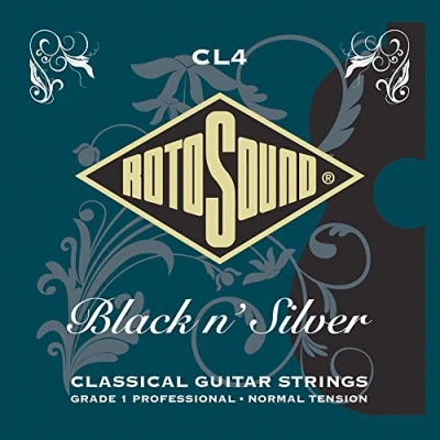 Image de Rotosound CL4 Grade 1 Pro Black N&#039;Silver Jeu de cordes guitare classique tension normale