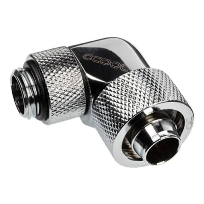 Image de Alphacool Eiszapfen 16/10mm compression fitting 90 rotatable G1/4 Raccord pour système de refroidissement par liquide chrome, nickel argenté