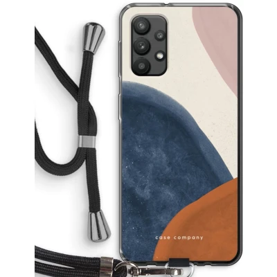 Afbeelding van Case Company® hoesje met Koord geschikt voor Samsung Galaxy A32 4G Geo #1 Telefoonhoesje Zwart Bescherming aan alle Kanten en Over de Schermrand