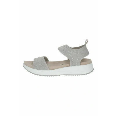 Afbeelding van Caprice Sandalen met plateauzool, Dames, Maat: 37, Lt grey knit Textiel