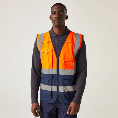 Afbeelding van Regatta Pro Hi Vis Executive Vest RG2510 Orange/Navy