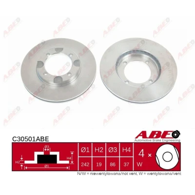 Afbeelding van Remschijf ABE C30501ABE voorkant, geventileerd, 1 Stuk