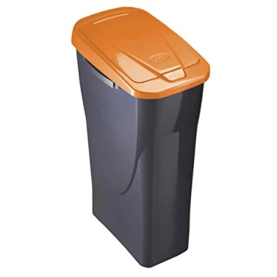 Afbeelding van Afvalemmer Zwart/Oranje Polypropyleen (15 L)