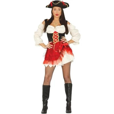 Afbeelding van Fiestas Guirca Volwassenkostuum Red Pirate Women maat S (36 38)