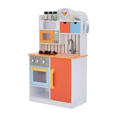 Afbeelding van Teamson Kids Houten Speelkeuken Met Accessoires Kinderspeelgoed Rollenspel Speelgoed