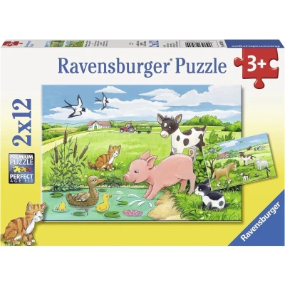 Afbeelding van Ravensburger Puzzel Jonge Dieren Op Het Platteland 2X12 Stukjes