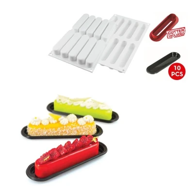 Afbeelding van Silikomart Siliconen Vorm Eclair 13x2,5x2,5cm (10)