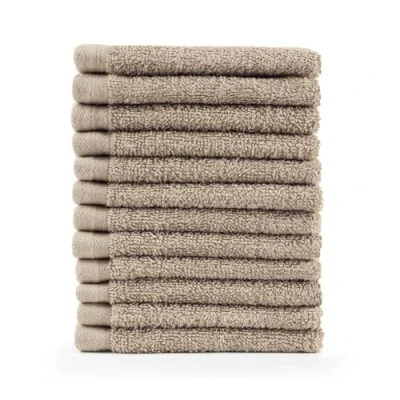 Afbeelding van Blumtal Terry Handdoeken Set 12 x Gezichts Handdoekje 30 cm Taupe