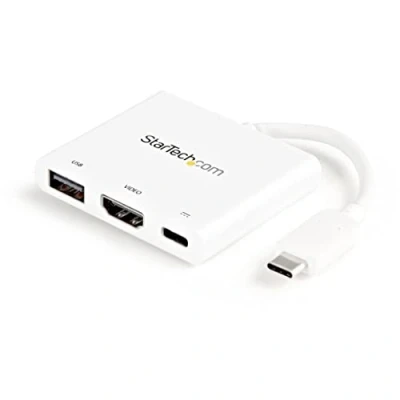Afbeelding van USB C adapter Startech CDP2HDUACPW Wit 4K Ultra HD
