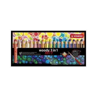 Afbeelding van Stabilo Woody Potloden 3 in 1 set van 18