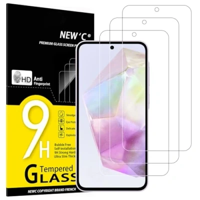 Afbeelding van NEW&#039;C Samsung Galaxy A36 5G displaybeschermfolie, gehard glas, krasbestendig, anti vingerafdruk, zonder luchtbellen, hardheid 9H, 0,33 mm, 3 stuks, ultra resistent