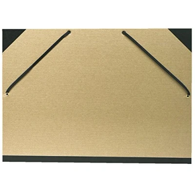 Afbeelding van Tekenkarton van natuurlijk kraftpapier met elastieken 32 x 45 cm a3