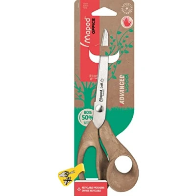 Afbeelding van Maped schaar Advanced Wood 21 cm, asymmetrische ogen, voor linkshandigen