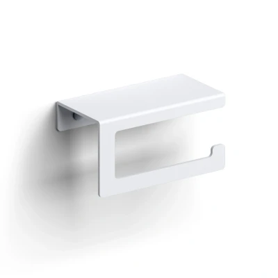 Afbeelding van Clou Fold toiletrolhouder zonder klep gebogen model mat wit