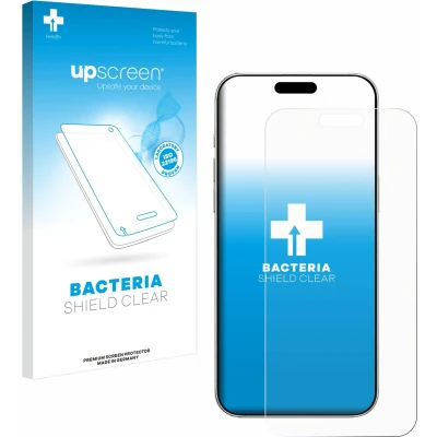 Afbeelding van upscreen Screenprotector voor Apple iPhone 16 Pro Folie Beschermfolie transparant antibacterieel