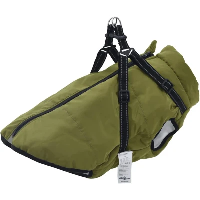 Afbeelding van vidaXL Hondenjas met harnas waterdicht reflecterend legergroen 5XL