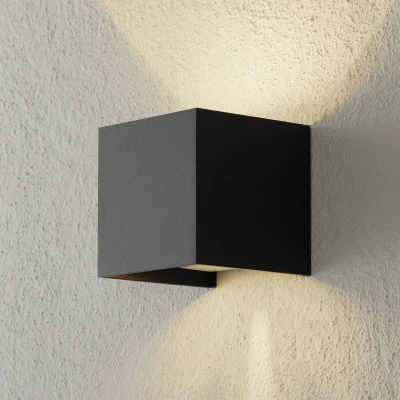 Afbeelding van Helestra Siri 44 buitenwandlamp up/down zwart