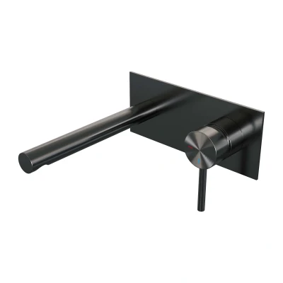 Afbeelding van Brauer Rechte uitloop Links Lang smal Achterplaat Geborsteld Gunmetal PVD