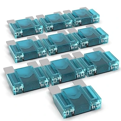 Afbeelding van AUPROTEC Maxi platte zekering 20 80A auto steekzekering keuze 60A blauw 10 stuks