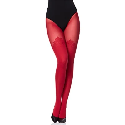 Afbeelding van Merry Style MS GB 389 Dames Panty 60 DEN Overknee Look Polyamide Rood M