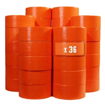 Afbeelding van TECPLAST 36 stuks oranje plakband 50 mm x 33 m voor het bevestigen van dekzeilen, draden en kabels