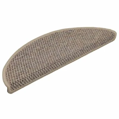Afbeelding van Trapmatten zelfklevend 15 st sisal look 56x17x3 cm donkerbeige