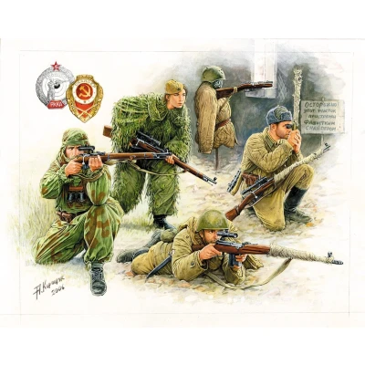 Afbeelding van Zvezda Soviet Snipers (Zve6193) modelbouwsets, hobbybouwspeelgoed voor kinderen, modelverf en accessoires