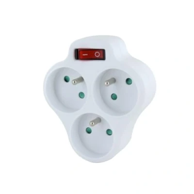 Image de Triplite Domino blanc 3 x 16 A avec interrupteur
