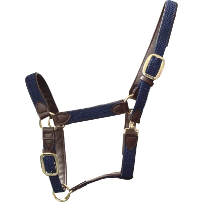 Afbeelding van Kentucky Horsewear Halster Gevlochten Nylon Navy Full